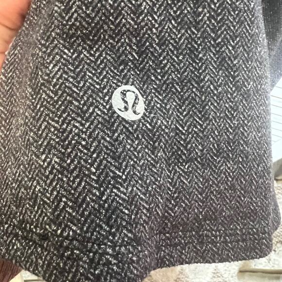 LULULEMON Women's Runderful Size 4 Half Zip Pullover Jacket Black Herringbone - Picture 12 of 14